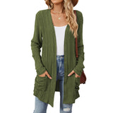 New Pit Long Sleeve Pocket Casual Solid Color Cardigan Coat-Outfit