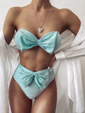 Fongt New Swimsuit Hot Swimsuit Women's Split Bright Silk Bikini B138-Outfit