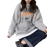 Fongt Hoodie Female Fall 2024 New Korean Letter Print Thin Student Versatile Loose Jacket Coat