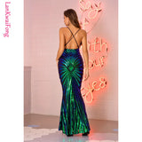 Sexy Suspender Backless Dress for Women 2024 Spring New Hot Stamping High-end Elastic Slim Fit Elegant Evening Dress-Outfit