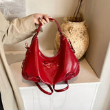 Side Lace Up Bow Pu Leather Backpack-Outfit