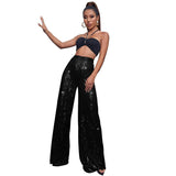High Waist Fashion Casual Sequins Loose-fitting