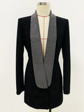 QUALITY 2023 Newest Fashion Designer Jackets Women's Stylish Backless Diamonds Beaded Shawl Collar Blazer
