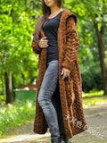 Sweater Coat Cardigan Women Plus Size Solid Color Long Sleeve Braid Knit Cardigan Hooded Overcoat Loose Ladies