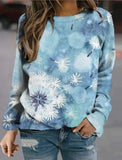 Landscape Flower Floral Print Long Sleeve
