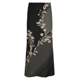 Fongt Sen Huahua Print Low-Rise Thin Half-Dress Babes Babes Babes Babes Thorny A-Word Long Skirt
