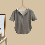 Fongt Slim Hot Girl Top With A Two-Piece Set With Slit Jeans-Outfit