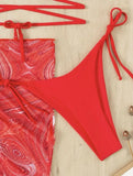 three-piece bikini swimsuit with