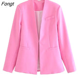 Spring Women's Solid Color Slim Simple Leisure Suit Coat Chic and Elegant Woman Jacket Women's Blazer Tailoring Blazer