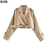 Fongt New Women's Short Cut Wind Coat Jacket Jacket Female B62529