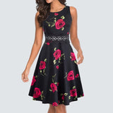 Floral Lace Patchwork Sleeveless Tunic Party