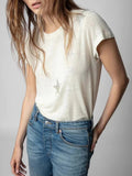 Strass T-shirts for Women 2023 Summer Clothes Round Neck T-shirt Casual Tees Tops Female Fashion Streetwear Tee