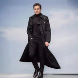 Fongt Men's Spring And Autumn Long Belt Men's Wind Coat Fashion Daily Casual Coat Men
