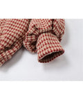 Women's Tweed Jacket Loose Chinese Style Vintage Sweet Trendy Female Lapel Single Breasted Lantern Sleeve Jacket Coat Spring