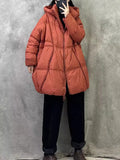 Down Jacket Women In The Long 2024 Winter Fashion Retro Design Sense Corduroy Splicing Warm Plus Size Coat Tide-Outfit