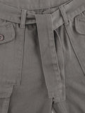 Washed Pocket Patched Cargo Jeans-Outfit