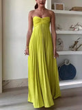 Fongt Women's Dress Solid Color Thoracic Skirt Skirt Sleeveless Fashion New Female 8060