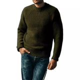 Fongt And Winter New Fashion Retro Men's Solid Color Casual Round Collar Jumper Sweater Men's