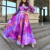 Fongt Spring And Summer New Printing Screen Dress Commuter Large Size Women's