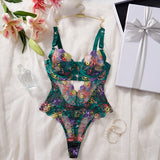 Color Embroidery Sexy French Lace Steel Ring Clause Plastic Waist Body