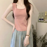 Temperament Fish Bone Vest Women's Summer New Slings Wearing French Slimming Inside And Fashionable Sleeveless Top