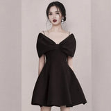 2022 New Fashion Vintage Elegant Summe Dress Female Red Temperament Party Dresses