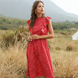Butterfly Sleeve Ruffles Medium Long Vacation