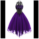 Fongt Summer Round Round Neckt Sexy Temperament Bumpy Personality Chiffon Solid Color Retro Sleeveless Dress