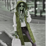 Fongt Casual Solid-Colored Hooded Sleeveless Sleeveless Vest Coat