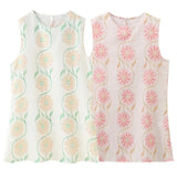 Fongt Women's Explosion Pink Flower Sleeveless Dress