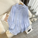 Design Sense Loose And Thin Ice Silk Chiffon Shirt Women's Wear Summer 2025 New Sunscreen Shirt Foreign Style Coat-Outfit