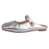 Fongt Flat-Bottomed Bun Head Half-Dragging Sandals Women Spring And Autumn High-End Summer Wearing Mary Jane Muller With Skirt Single Shoes