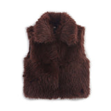 Fongt Women's Clothing 2025 Autumn New Casual Street Fashion Vest Artificial Fur Blouse