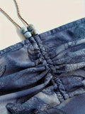 Pearl Tie Dye Ruched Halter Neck Cami