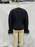 Fongt New Women's Clothing Explosion Hair Spliced Cotton Jacket