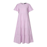 Summer Sundress Vintage Short Puff Sleeve Dress ZANZEA Fashion Party Long Vestidos Solid Kaftan Dresses Baggy Robe