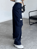 Fold Over Waist Y2K Straight Leg Pants-Outfit