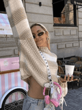 Crew Neck Pullover Striped Knit Sweater-Outfit