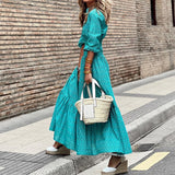 Fongt Spot Spring 2024 New Women's Casual Temperament Long-Sleeved Print Shirt Dress-Outfit