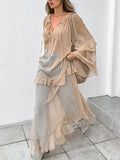 Fongt Niche Dress 2025 Autumn And Winter Perspective Mesh High-End Slim Slim Slim Thin Chiffon Dress Woman
