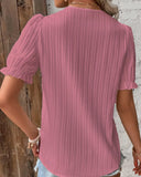 Fongt Summer New Holiday Fashion Hollow Short-Sleeved Women's Shirt