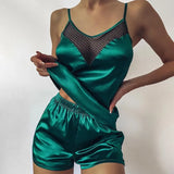 Satin Lace Trim Pajama
