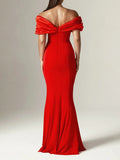 Sexy One-Word Shoulder Dress Woman 2025 Spring New Fashion Open Fork And Body