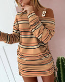 Independent Station 2023 Autumn And Winter New Fashionable Printed Long-Sleeved Dress In Stock-Outfit