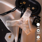 Fongt Sexy Lace Thong Female Hollow V Waist Pure Desire Bow Breathless Large Peach Butt