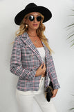 Women's Wear Station Autumn And Winter Plaid Button Collar Long Sleeve Coat-Outfit