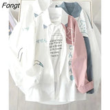 Cute Cat Print Blouse Shirt For Girl Funny Summer Oversized Women Harajuku Ulzzang Tops Tee Hip Hop Korean Clothes