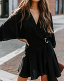 Hot Summer Women's Wear Ins Fashion V-Collar Lotus Leaf Edge Wrapped Jumpsuit-Outfit