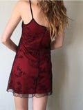 Floral Mesh Paneled Mini Dress-Outfit