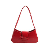 Bow Knot Pu Leather Y2K Shoulder Bag-Outfit